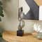 15.75" Black Glass Abstract Stacked Orb Sculpture with Black Base